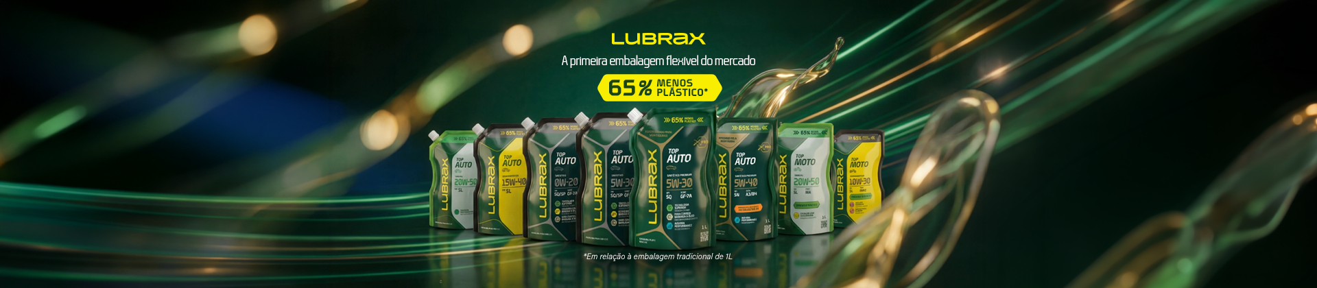 A primeira embalagem flexível do mercado 65% menos plástico*