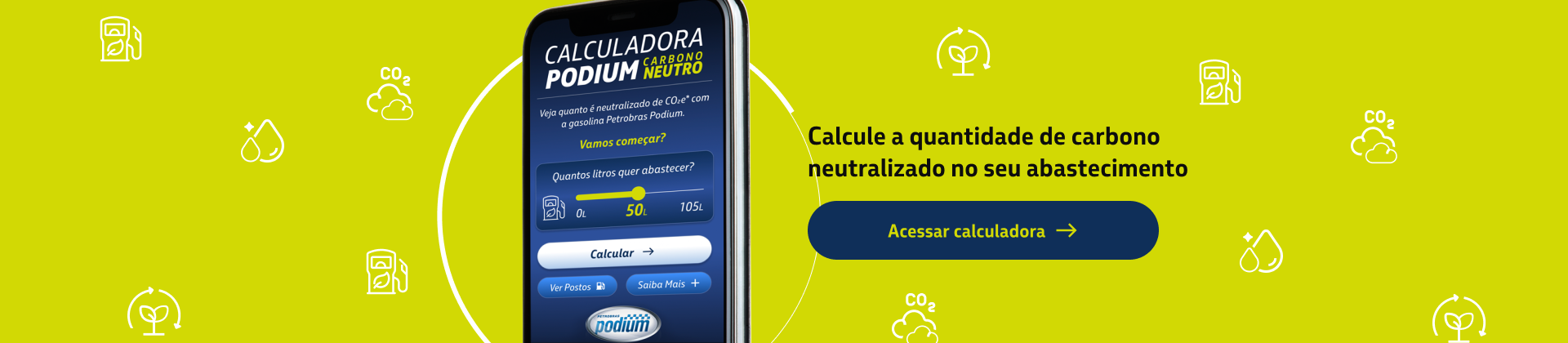 Calcule a quantidade de carbono neutralizado no seu abastecimento