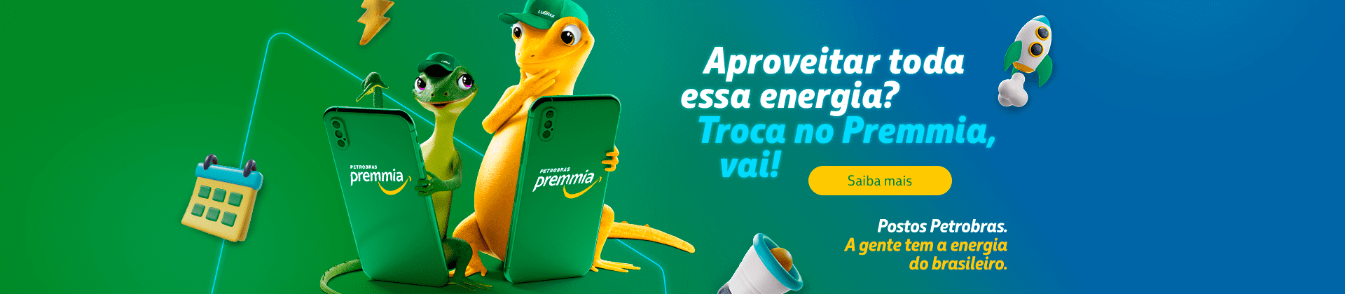 Aproveitar toda essa energia? Troca no Premmia, vai!