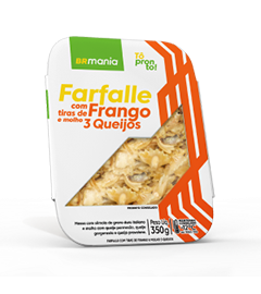 FARFALE DE FRANGO COM MOLHO 3 QUEIJOS