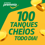 Concorra a 100 tanques cheios todo dia! Válida de 03/05 a 30/06/2023.  Leia o regulamento, junte pontos Premmia e participe. 