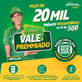 A cada 100 pontos Premmia acumulados em compras nos Postos Petrobras, Lojas BR Mania ou Lubrax+, você tem uma chance de ganhar R$ 50, R$ 100, R$ 200 ou R$ 500 em Vale-Premmia. Promoção válida de 18/10 a 16/12/2022 ou enquanto durar o estoque.