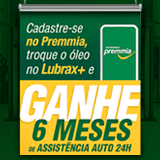 Cadastre-se no Premmia, troque o óleo no Lubrax+ e ganhe 6 meses de assistência auto 24h. Promoção válida até 1/7/2025.
